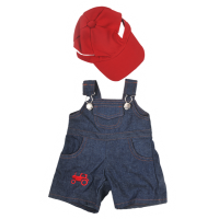 Overalls Jeans Red Cap Clothing 40 cm